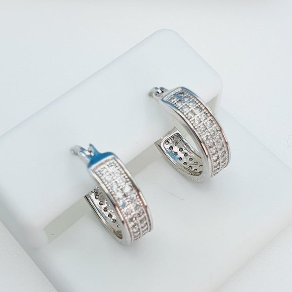"925 Sterling Silver Cubic Zirconia Earrings, U19254881